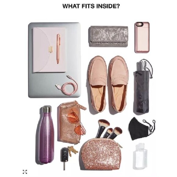 MICHAEL KORS Marilyn Medium Saffiano Leather Tote HandBag Purse White Gold NWT - Picture 5 of 8